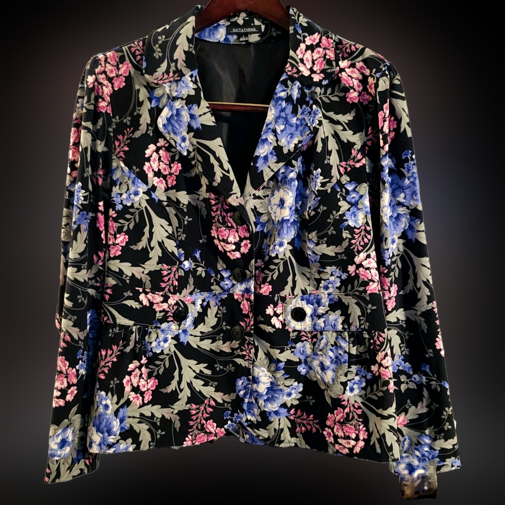 Vintage Notations Floral Blazer - Picture 1 of 7